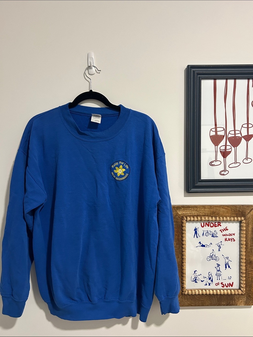 Vintage Relay For Life Blue Crewneck Sweater
